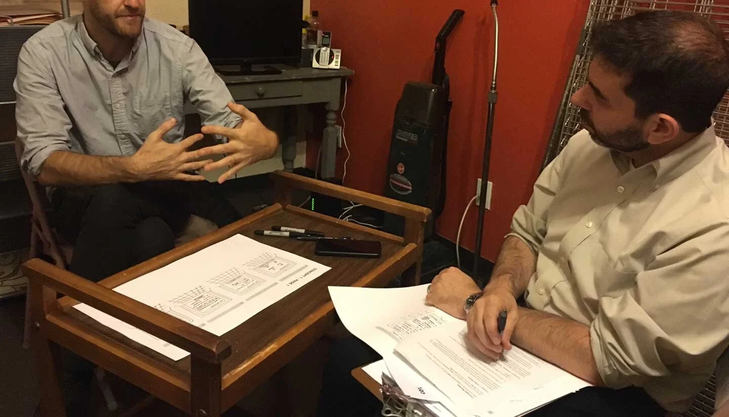 Matt Wallens conducting a user research interview